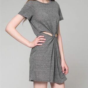 Honey Punch Gray Twist Detail Mini Dress